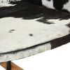 vidaXL Schaukelstuhl Schwarz Echtleder