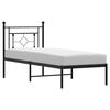 vidaXL Bettgestell mit Kopfteil Metall Schwarz 80x200 cm