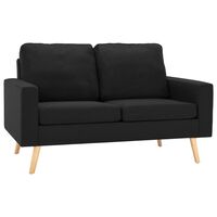 vidaXL 2-Sitzer-Sofa Schwarz Stoff