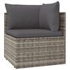 vidaXL 5-tlg. Garten-Lounge-Set mit Kissen Grau Poly Rattan