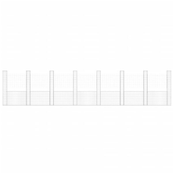 vidaXL Gabionenkorb U-Form mit 8 S&auml;ulen Eisen 860x20x200 cm
