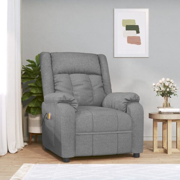 vidaXL Massagesessel Hellgrau Stoff