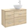 vidaXL Badezimmerm&ouml;bel-Set 2 pcs Sonoma-Eiche Holzwerkstoff