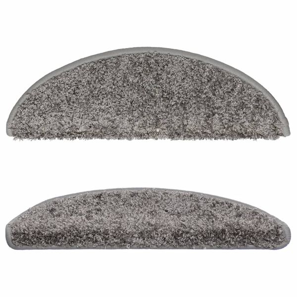 vidaXL Stufenmatten 15 Stk. 56x17x3 cm Grau Halbrund