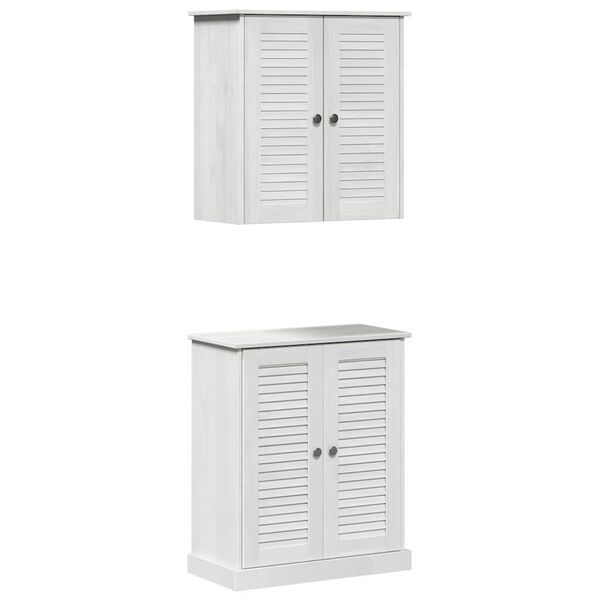 vidaXL Badezimmermöbel Set mit Regal 2 pcs Braun 67,5 x 34 x 80 cm