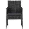 vidaXL 7-tlg. Garten-Essgruppe Schwarz Poly Rattan und Stahl