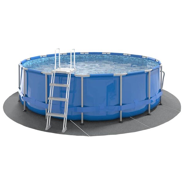 vidaXL Pool-Bodentuch Hellgrau Ø428 cm Polyester Geotextil