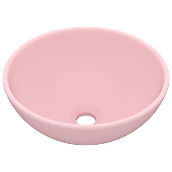 vidaXL Luxus-Waschbecken Rund Matt Rosa 32,5x14 cm Keramik