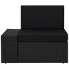 vidaXL Modulares Sofa-Eckteil mit Armlehne (rechts) Poly Rattan Schwarz