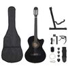 vidaXL 12-tlg. Western Gitarren-Set mit Equalizer und 6 Saiten Schwarz