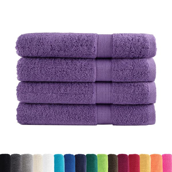 vidaXL Premium-Handt&uuml;cher SOLUND 4 Stk. Lila 100x200 cm 600 g/m&sup2;