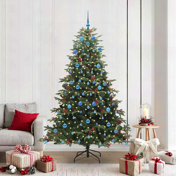 vidaXL K&uuml;nstlicher Weihnachtsbaum mit 300 LEDs mit St&auml;nder Gr&uuml;n 210 cm