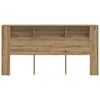 vidaXL Bett-Kopfteil mit Ablagen Artisan-Eiche 200x18,5x102,5 cm