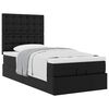 vidaXL Ottoman-Bett mit Matratze Schwarz 90x200 cm Kunstleder