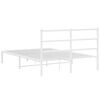 vidaXL Bettgestell mit Kopfteil Metall Wei&szlig; 135x190 cm