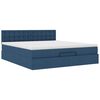 vidaXL Ottomane Bett mit Matratze & LEDs Blau 180x200 cm Stoff