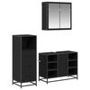 vidaXL Badezimmerm&ouml;bel-Set 3 stk. Schwarz Eichen-Optik 80 x 33 x 60 cm
