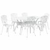 vidaXL Garten Essgruppe 7 pcs Wei&szlig; Aluminium