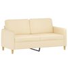 vidaXL 2-Sitzer-Sofa mit Kissen Creme 140 cm Stoff