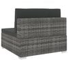 vidaXL Modular-Sofa-Mittelteil 1 Stk. + Auflagen Poly Rattan Grau