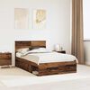 vidaXL Bettrahmen mit Kopfteil Altholz 120 x 200 cm Holzwerkstoff