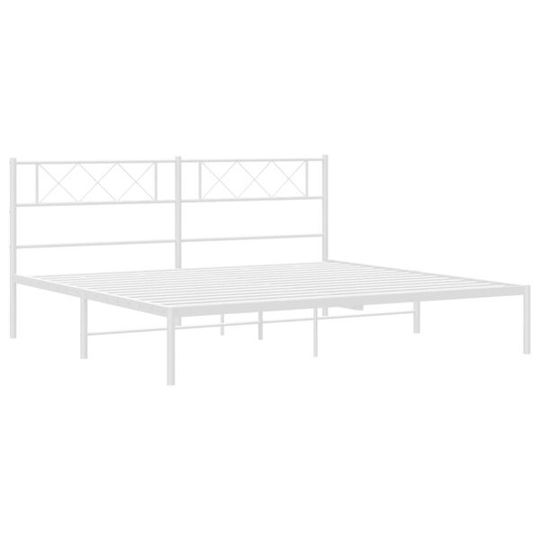 vidaXL Bettgestell mit Kopfteil Metall Wei&szlig; 160x200 cm
