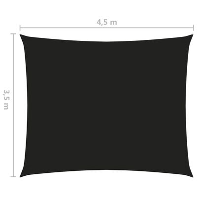 vidaXL Sonnensegel Oxford-Gewebe Rechteckig 3,5x4,5 m Schwarz