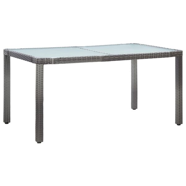 vidaXL Gartentisch Grau 150 x 90 x 75 cm Poly Rattan