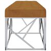 vidaXL Sitzbank 97 cm Braun Samt und Edelstahl