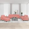 vidaXL 4-tlg. Sofagarnitur mit Kissen Rosa Samt
