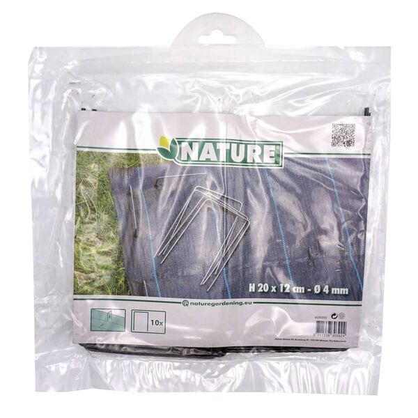 Nature Erdanker f&uuml;r Unkrautvlies 10 Stk. 12x20 cm Metall