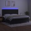 vidaXL Boxspringbett mit Matratze & LED Schwarz 200x200 cm Samt