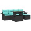 vidaXL Gartensofa-set 6 stk. Schwarz Poly-Rattan