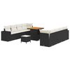 vidaXL Gartensofa-set mit Kissen 11 pcs Schwarz Poly-Rattan