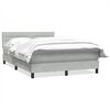 vidaXL Boxspringbett mit Matratze Hellgrau 140x220 cm Samt