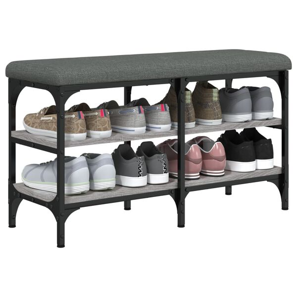 vidaXL Schuhbank Grau Sonoma 82x32x47 cm Holzwerkstoff