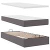 vidaXL Ottoman-Bett mit Matratze & LEDs Grau 90x200 cm Kunstleder