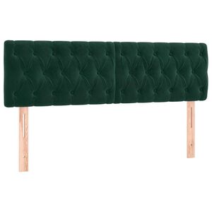 vidaXL Kopfteile Dunkelgr&uuml;n 160x7x78/88 cm Samt