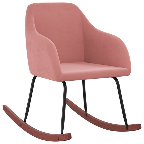 vidaXL Schaukelstuhl Rosa Samt