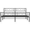 vidaXL Bettgestell mit Kopf- und Fu&szlig;teil Metall Schwarz 183x213 cm