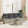 vidaXL Sofa Set 5 pcs Hellgrau und Dunkelgrau Poly-Rattan