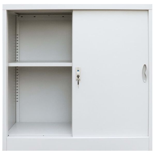 vidaXL B&uuml;roschrank mit Schiebet&uuml;ren Metall 90x40x90 cm Grau