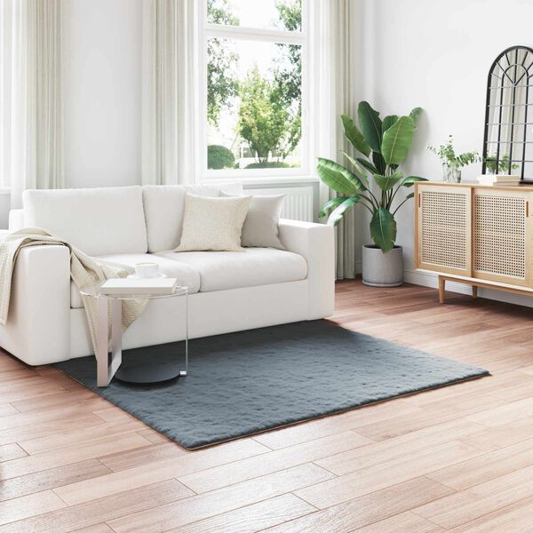 vidaXL Kunstfell Hasen Teppich Olite Anthrazit 120 x 120 cm Polyester