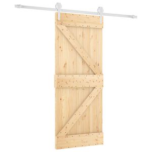 vidaXL Schiebet&uuml;r 85 x 210 cm Massivkiefer (Unbehandelt)