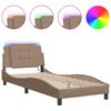 vidaXL Bettgestell mit LED ohne Matratze "Zadar" Cappuccino-Braun 80x200 cm