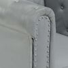 vidaXL Chesterfield-Sofa 2-Sitzer Grau Echtleder