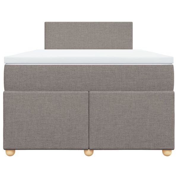 vidaXL Boxspringbett mit Matratze Taupe 120x200 cm Stoff