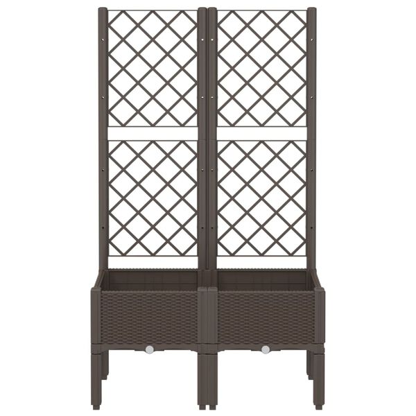 vidaXL Pflanzk&uuml;bel mit Rankgitter Braun 80x40x142 cm PP