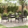 vidaXL Garten Essgruppe mit Kissen 5 pcs Braun Poly-Rattan