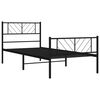 vidaXL Bettgestell mit Kopf- und Fu&szlig;teil Metall Schwarz 90x200 cm